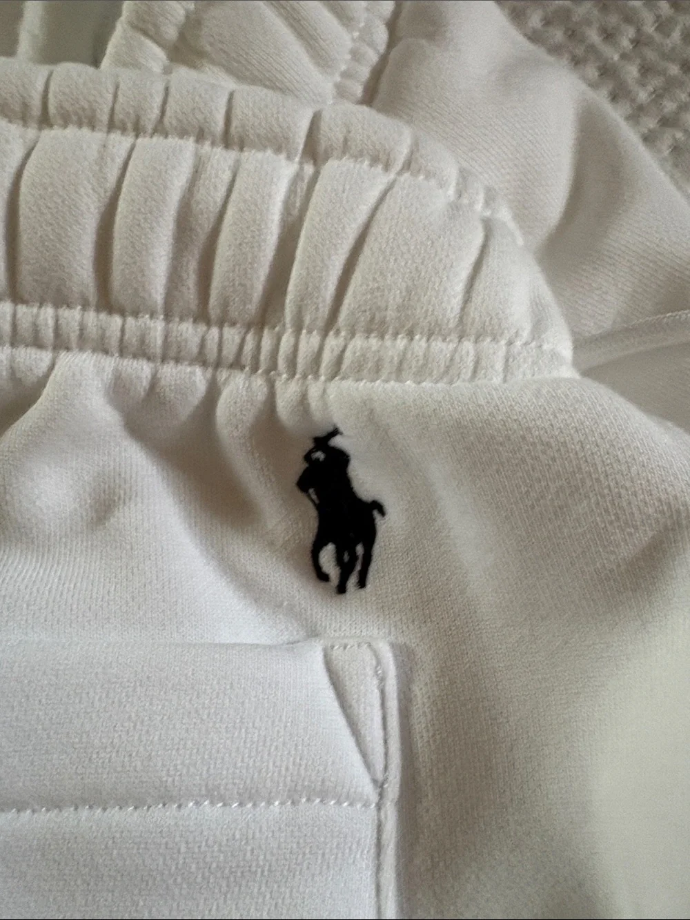Polo by Ralph Lauren White USA Sweatpants with Navy Embroidery